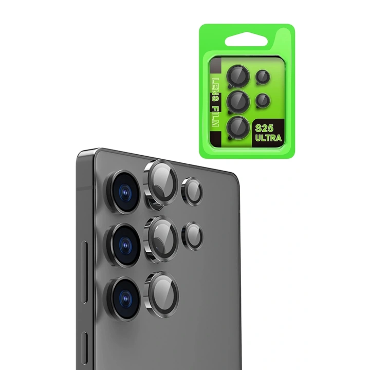 BFS Samsung Galaxy S25 Ultra Raze Metal Kamera Lens - Siyah