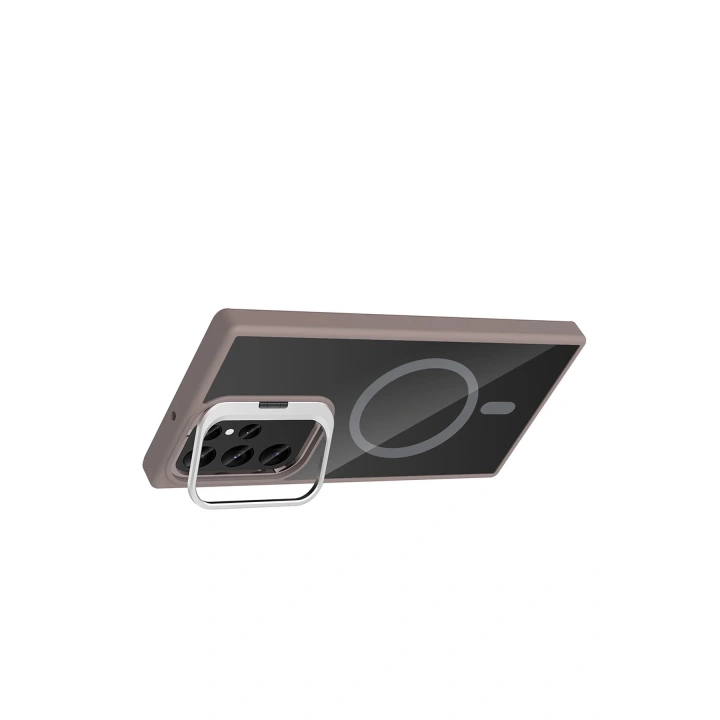 BFS Samsung Galaxy S25 Ultra Remim Lensli Magsafe Standlı Kapak - Titan Gri