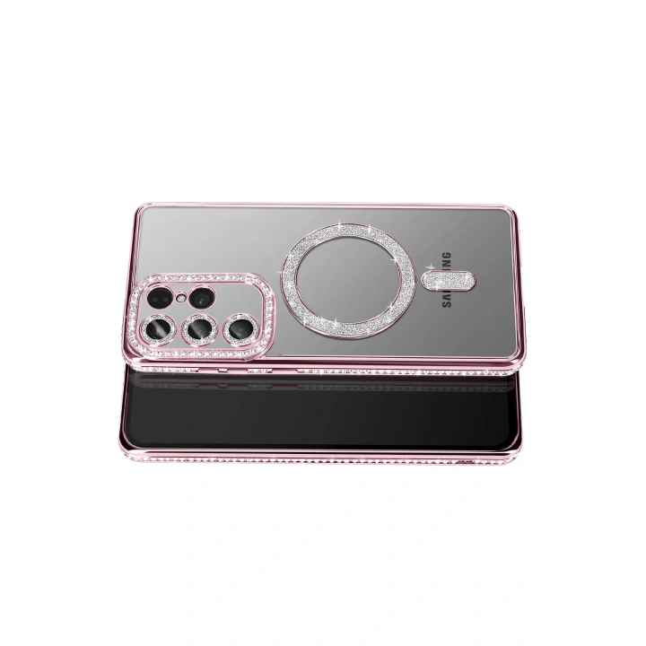 BFS  Samsung Galaxy S26 Ultra Joke Simli Magneticsafe Kılıf - Pembe