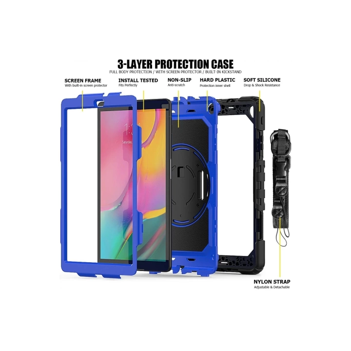 BFS  Samsung Galaxy T290 Tab A 8 Kılıf Pars Tablet Kapak - Mavi