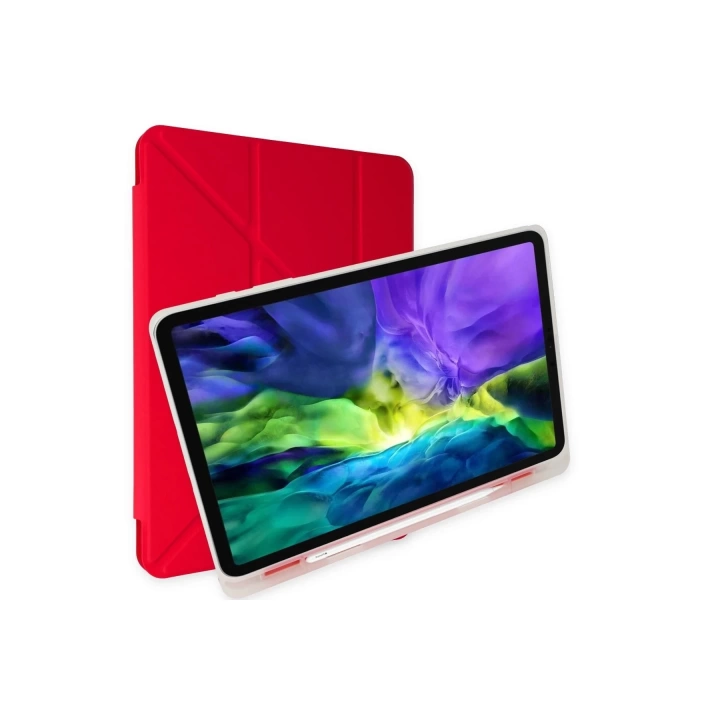 BFS  Samsung Galaxy T737 Tab S7 FE 12.4 Kılıf Kalemlikli Mars Tablet Kılıfı - Kırmızı