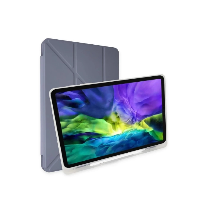 BFS  Samsung Galaxy T737 Tab S7 FE 12.4 Kılıf Kalemlikli Mars Tablet Kılıfı - Lila