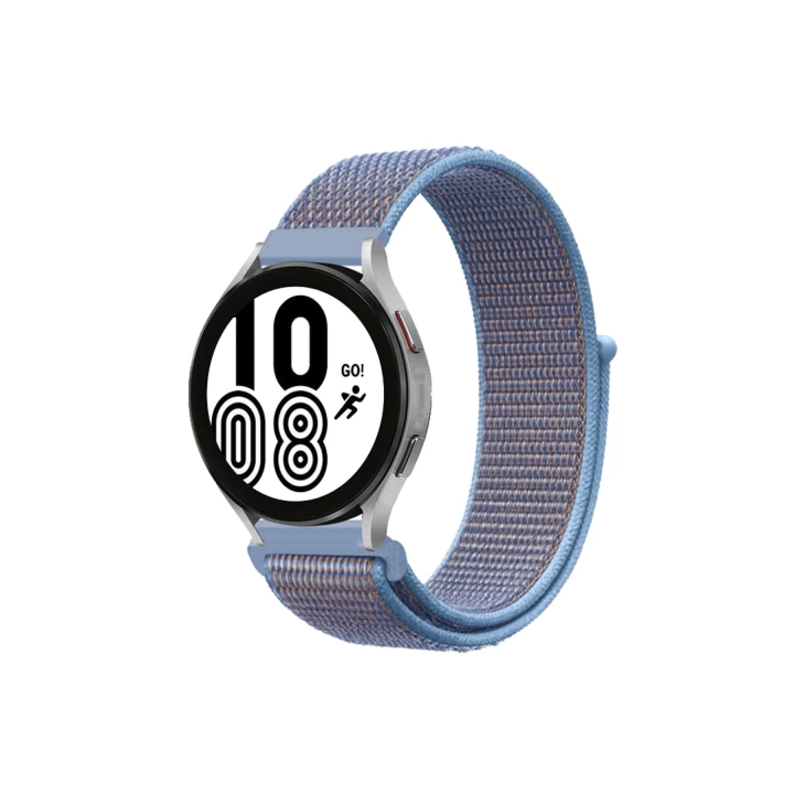 BFS  Samsung Galaxy Watch 4 Hasırlı Cırtcırtlı Kordon - Lila-Mor