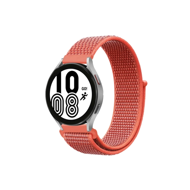 BFS  Samsung Galaxy Watch 4 Hasırlı Cırtcırtlı Kordon - Turuncu