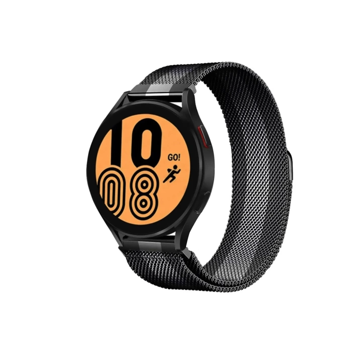 BFS  Samsung Galaxy Watch 4 Metal Mıknatıslı Kordon - Siyah-Beyaz