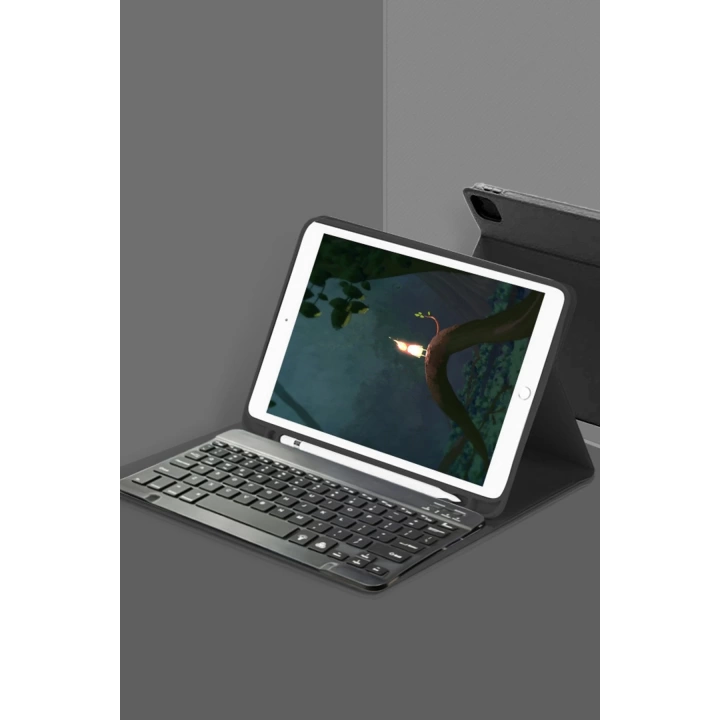 BFS  Samsung Galaxy X200 Tab A8 10.5 Kılıf KC01 Smart Klavyeli Tablet Kılıfı - Siyah
