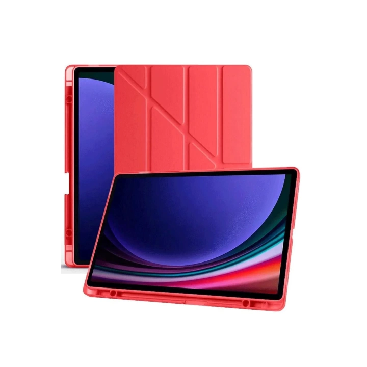 BFS  Samsung Galaxy X510 Tab S9 FE 11 Kılıf Kalemlikli Mars Tablet Kılıfı - Kırmızı