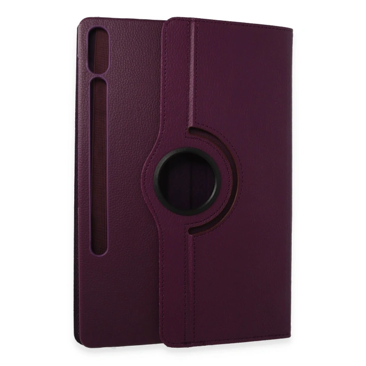 BFS  Samsung Galaxy X610 Tab S9 FE Plus 12.4 Kılıf 360 Tablet Deri Kılıf - Mürdüm