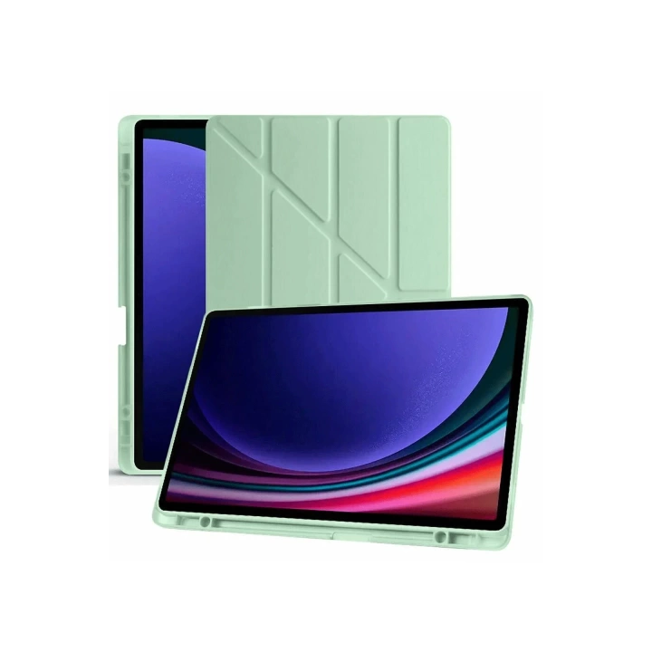 BFS  Samsung Galaxy X610 Tab S9 FE Plus 12.4 Kılıf Kalemlikli Mars Tablet Kılıfı - Açık Yeşil