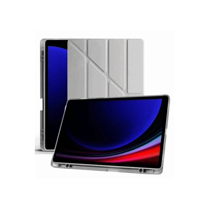 BFS  Samsung Galaxy X610 Tab S9 FE Plus 12.4 Kılıf Kalemlikli Mars Tablet Kılıfı - Koyu Gri
