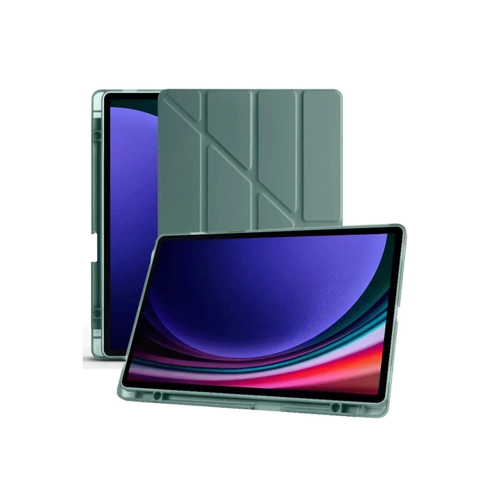 BFS  Samsung Galaxy X610 Tab S9 FE Plus 12.4 Kılıf Kalemlikli Mars Tablet Kılıfı - Koyu Yeşil