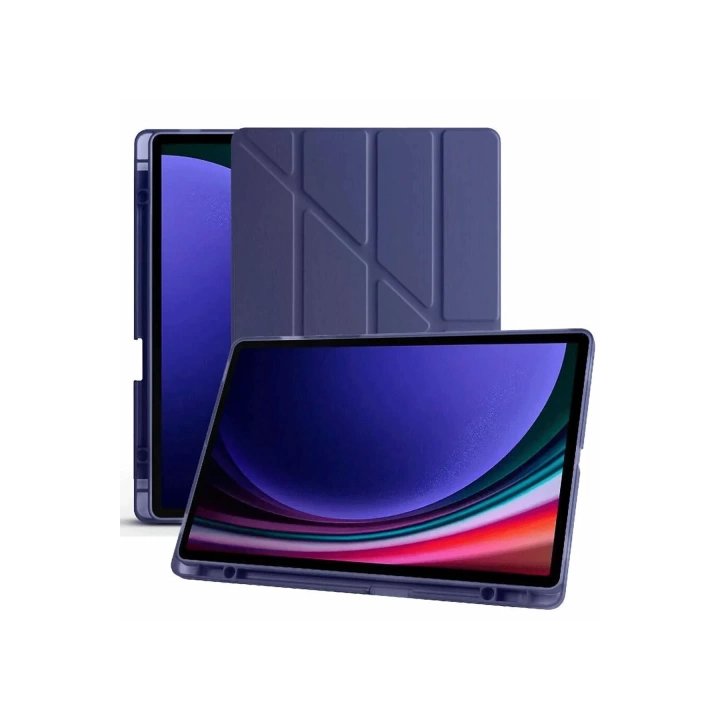 BFS  Samsung Galaxy X610 Tab S9 FE Plus 12.4 Kılıf Kalemlikli Mars Tablet Kılıfı - Lacivert