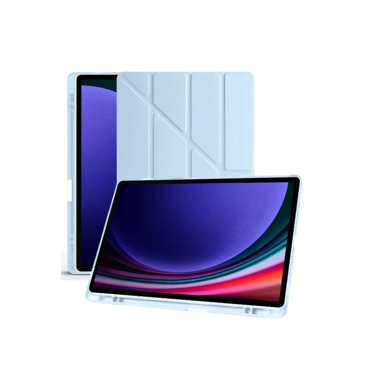 BFS  Samsung Galaxy X610 Tab S9 FE Plus 12.4 Kılıf Kalemlikli Mars Tablet Kılıfı - Mavi