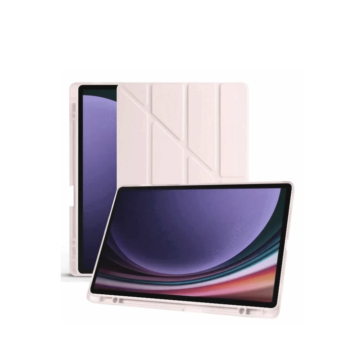 BFS  Samsung Galaxy X610 Tab S9 FE Plus 12.4 Kılıf Kalemlikli Mars Tablet Kılıfı - Rose Gold