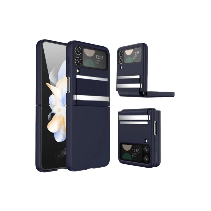 BFS Samsung Galaxy Z Flip 3 Kılıf Belt Flip Kapak - Lacivert