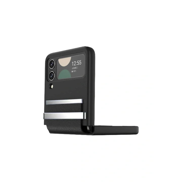 BFS Samsung Galaxy Z Flip 3 Kılıf Belt Flip Kapak - Siyah