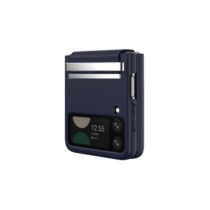 BFS Samsung Galaxy Z Flip 4 Kılıf Belt Flip Kapak - Lacivert