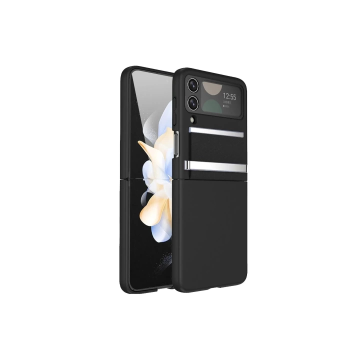 BFS Samsung Galaxy Z Flip 4 Kılıf Belt Flip Kapak - Siyah