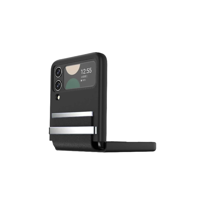 BFS Samsung Galaxy Z Flip 4 Kılıf Belt Flip Kapak - Siyah
