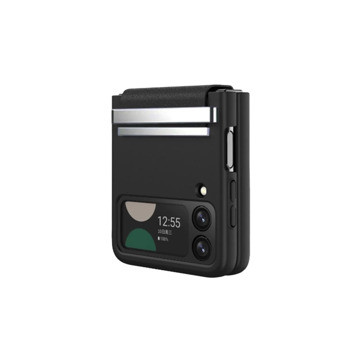 BFS Samsung Galaxy Z Flip 4 Kılıf Belt Flip Kapak - Siyah