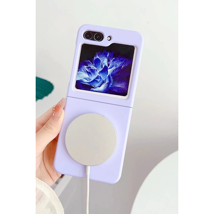 BFS  Samsung Galaxy Z Flip 5 Kılıf Mata Fold Kapak - Lila