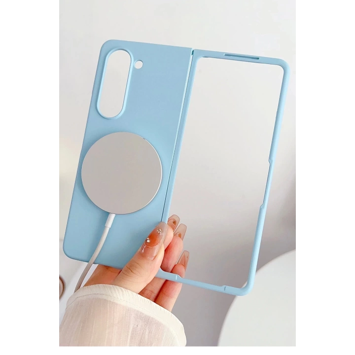 BFS  Samsung Galaxy Z Fold 5 Kılıf Mata Fold Kapak - Lila