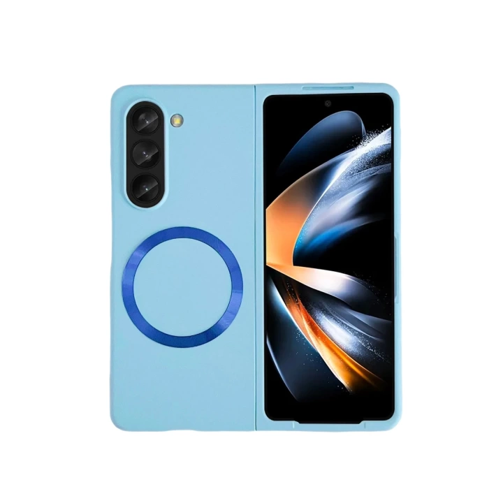 BFS  Samsung Galaxy Z Fold 5 Kılıf Mata Fold Kapak - Sierra Blue