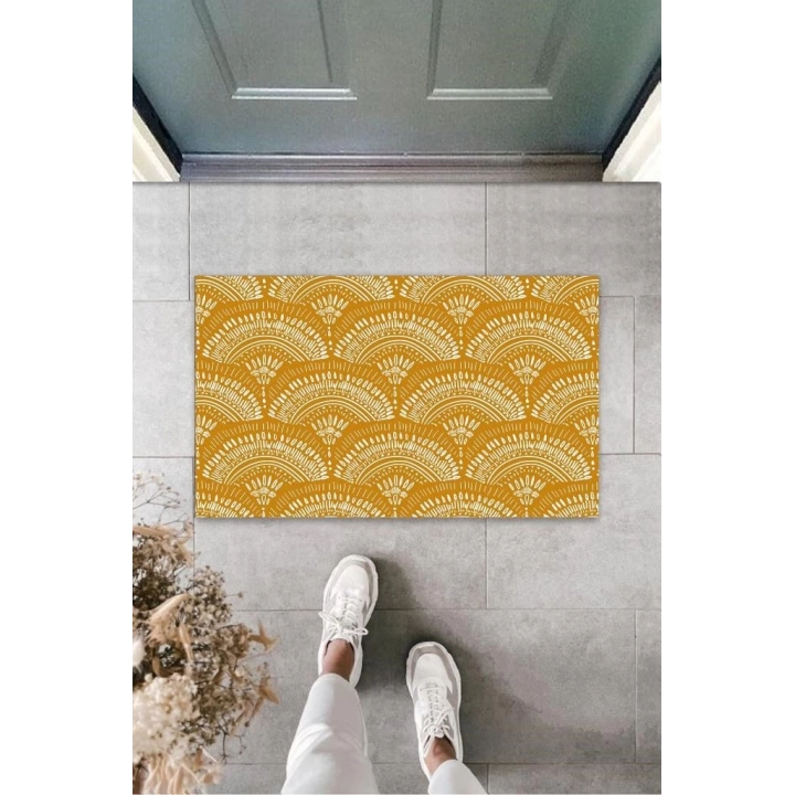 BFS Sarı Kapı Önü Paspası Otantik Motif Desen  K-3247