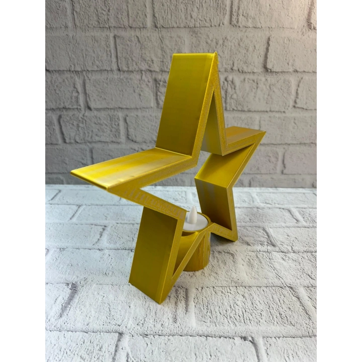 BFS Sarı Yıldız Mumluk Modern Salon ve Raf Dekoru