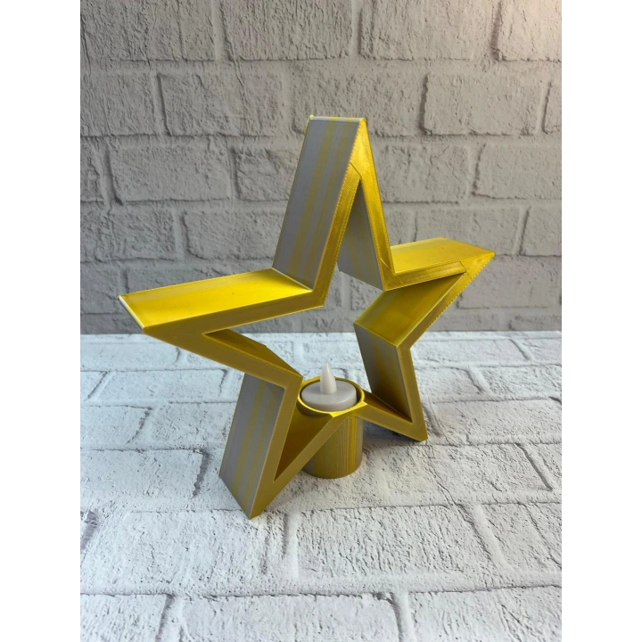 BFS Sarı Yıldız Mumluk Modern Salon ve Raf Dekoru