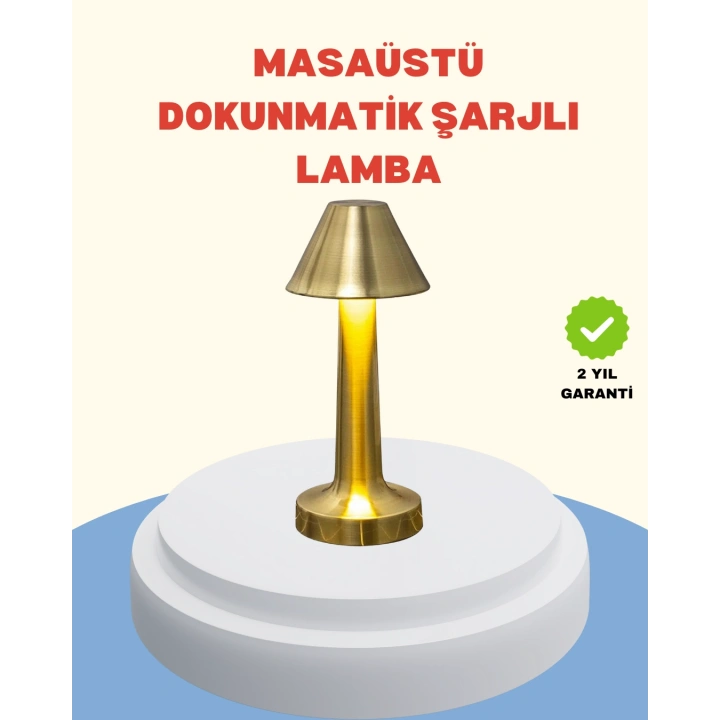 BFS Şarjlı Masa Lambası 3 Işık Modu Kademesiz Karartma Metal Gövde