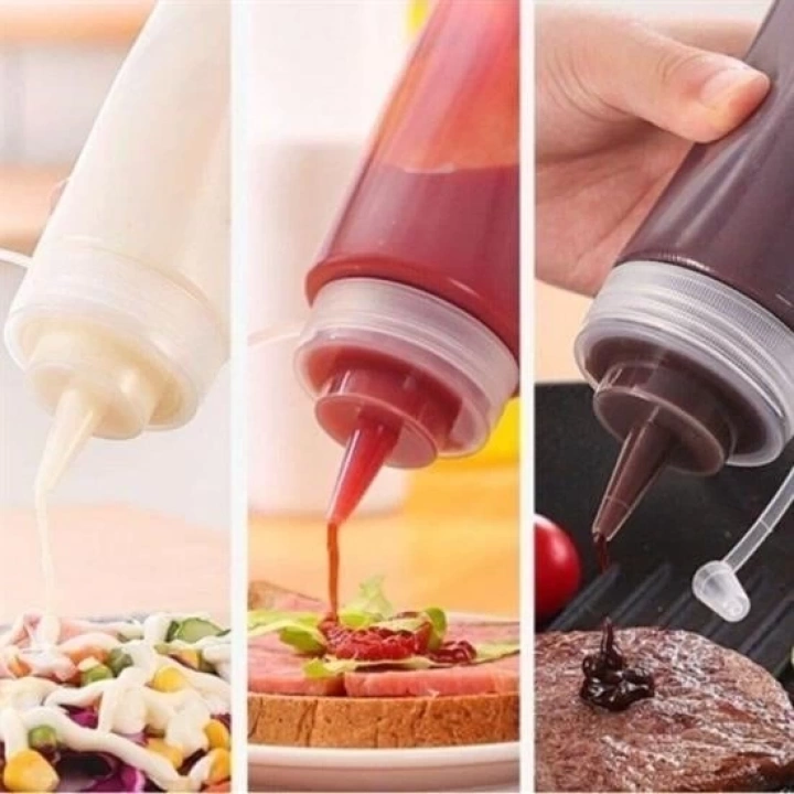 BFS  Şeffaf Kapaklı Sızdırmaz Yağlık Sosluk Şişesi Plastik Yağdanlık 400 ml AP-9028