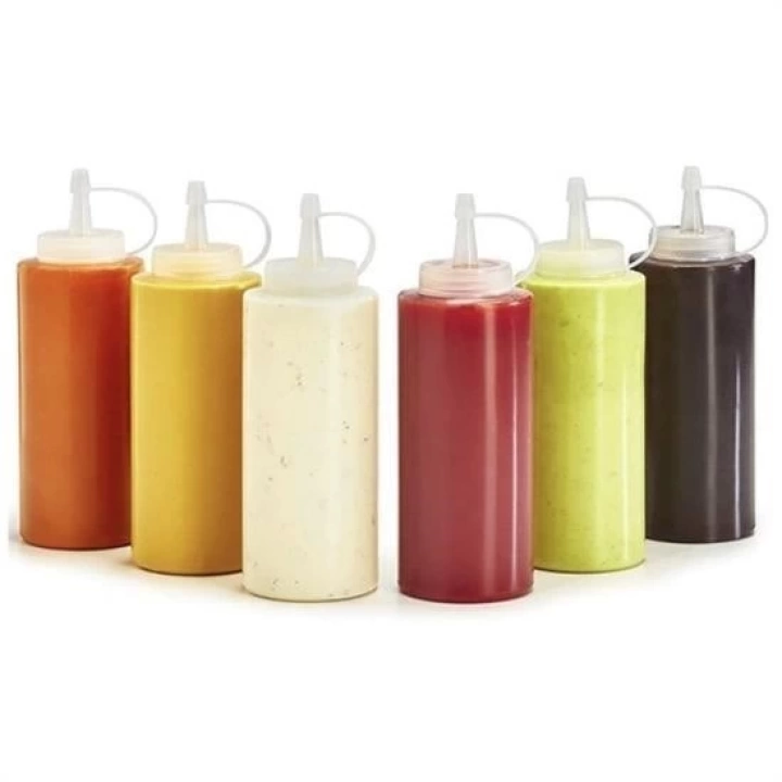 BFS  Şeffaf Kapaklı Sızdırmaz Yağlık Sosluk Şişesi Plastik Yağdanlık 400 ml AP-9028