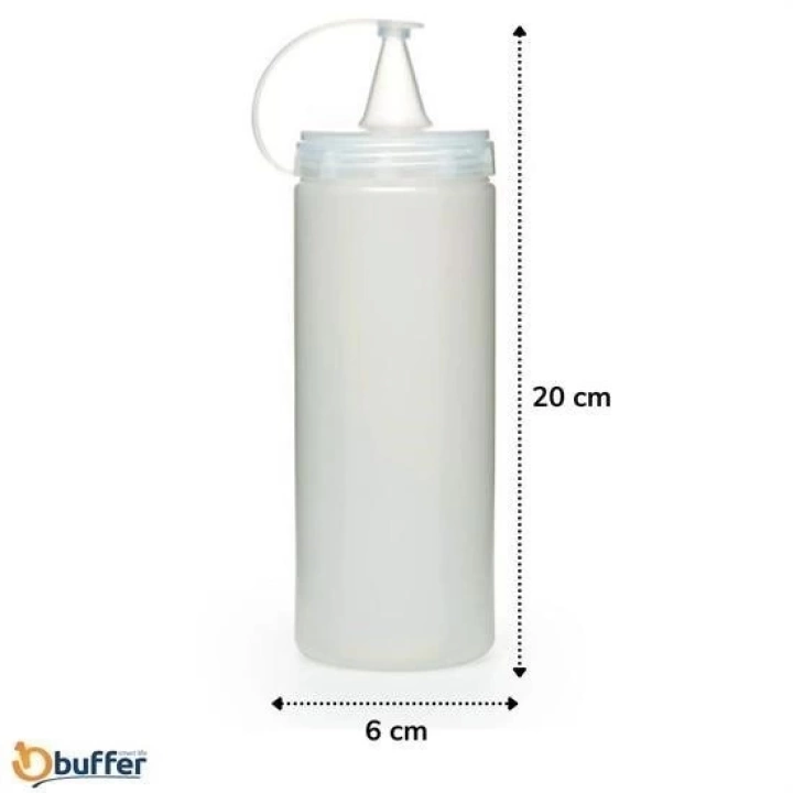 BFS  Şeffaf Kapaklı Sızdırmaz Yağlık Sosluk Şişesi Plastik Yağdanlık 400 ml AP-9028