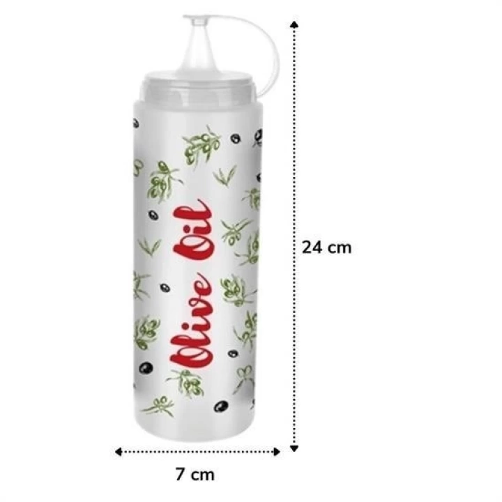 BFS  Şeffaf Kapaklı Sızdırmaz Yağlık Sosluk Şişesi Plastik Yağdanlık Master Chef AP-9471