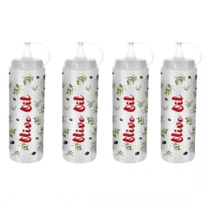 BFS  Şeffaf Kapaklı Sızdırmaz Yağlık Sosluk Şişesi Plastik Yağdanlık Master Chef AP-9471