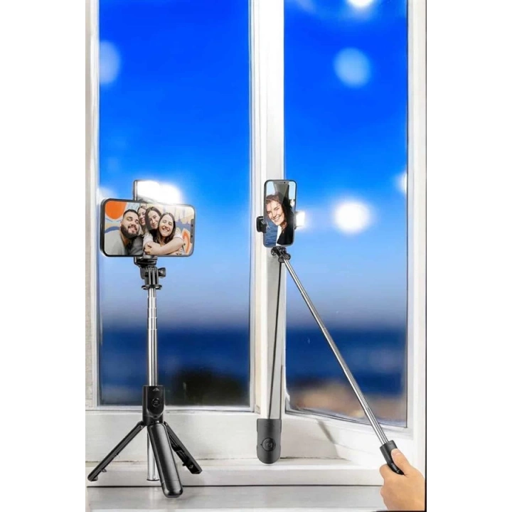 BFS Selfie Çubuğu Tripod Kumandalı Telefon Tutucu Siyah