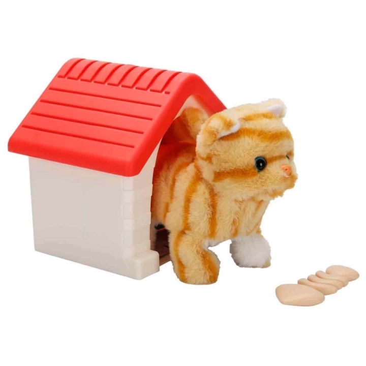 BFS  Sesli ve Hareketli Kulübeli Sevimli Peluş Kedi
