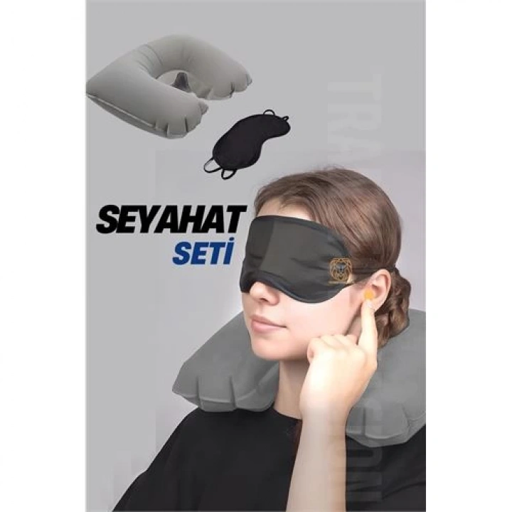 BFS  Seyahat Boyun Yastığı Uyku Maskesi Seyahat Seti