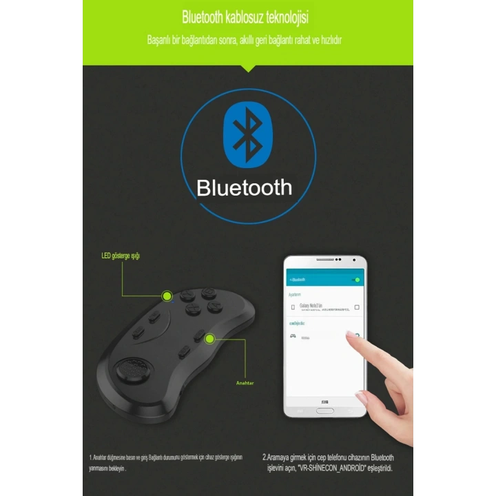 BFS Shinecon SC-B01 Sanal Gerçeklik Gözlüğü Kumandası - Siyah