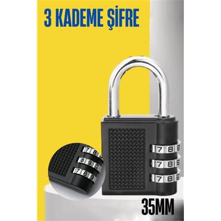 BFS  Şifreli Asma Kilit 3 Kademe 35 mm