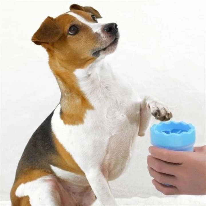 BFS  Silikon Jel Fırçalı Kedi Köpek Pati Ayak Temizleme Kovası Büyük