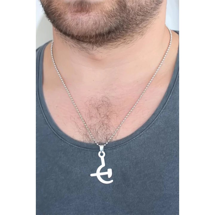 BFS Silver Renk Metal Orak ve Balta Figürlü Erkek Kolye