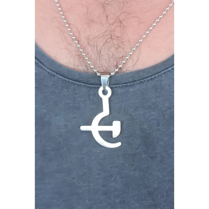 BFS Silver Renk Metal Orak ve Balta Figürlü Erkek Kolye