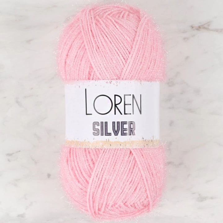 BFS  Silver Toz Pembe El Örgü İpi - RS0013 - 34074