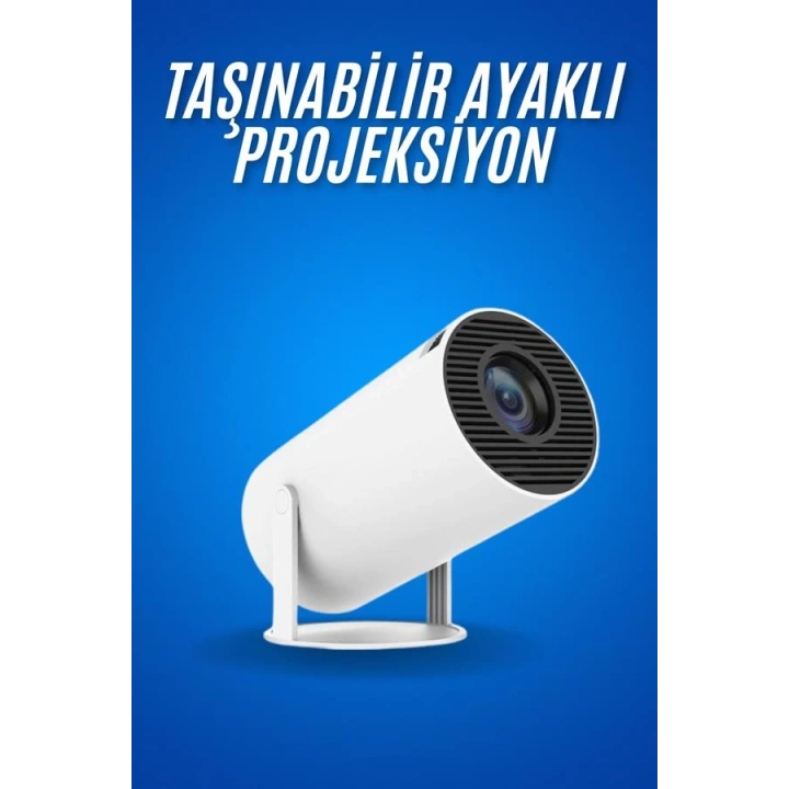 BFS Sinema Projektörü Android HDMI USB WİFİ Ses Çıkışlı Ayaklı Projeksiyon Taşınabilir
