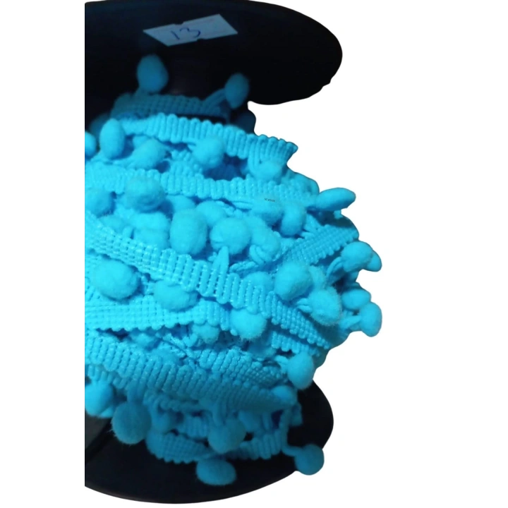 BFS Sıralı Ponpon 1 Metre Bebe Mavisi