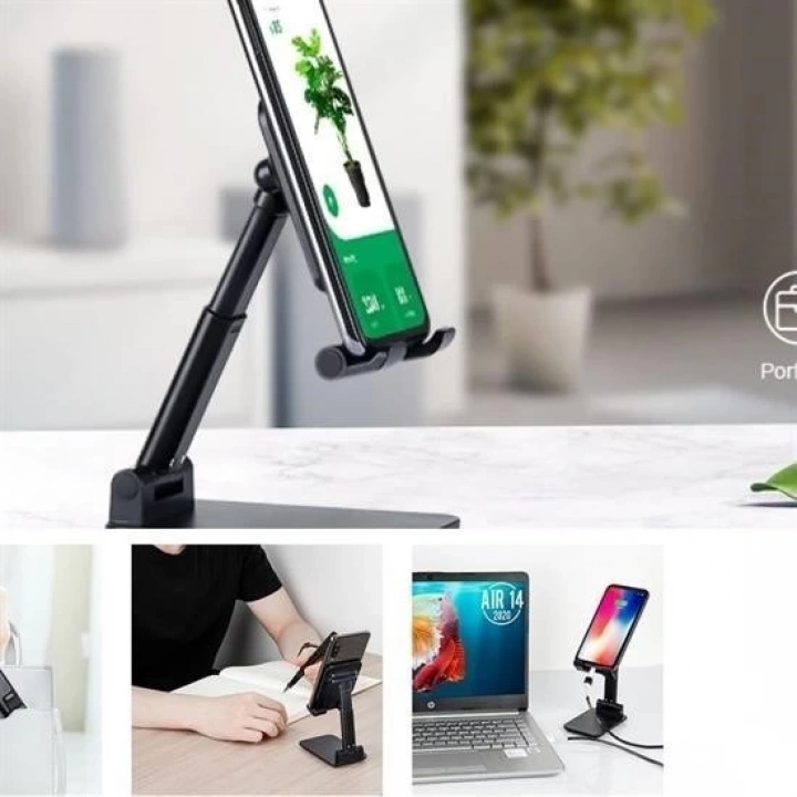 BFS  Siyah Aynalı Cep Telefonu Sabitleyici Stand Katlanabilir Ayarlanabilir Telefon Standı