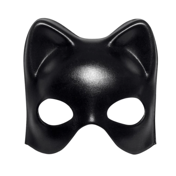 BFS   Siyah Deri Görünümlü Kedi Maskesi – Cosplay &amp; Maskeli Balo