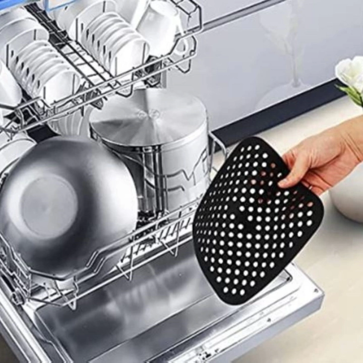 BFS   Siyah Isıya Dayanıklı Yıkanılabilir Silikon Fırın Ve Airfryer Kare Model Pişirme Matı 21,5 Cm